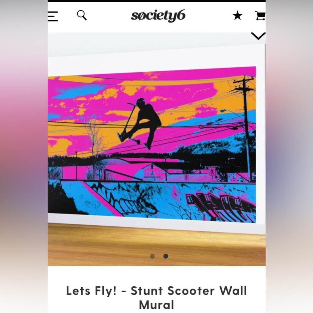 Society6 NEW let’s fly! Scooter wall mural